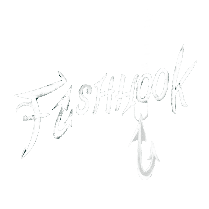 Fish Hook Logo - Anzuelo de pesca con el nombre de la banda
